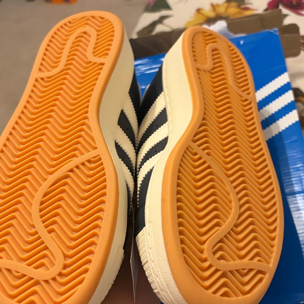 adidas Superstar Navy Blue and White Women's Sneakers - Picture 5 of 8